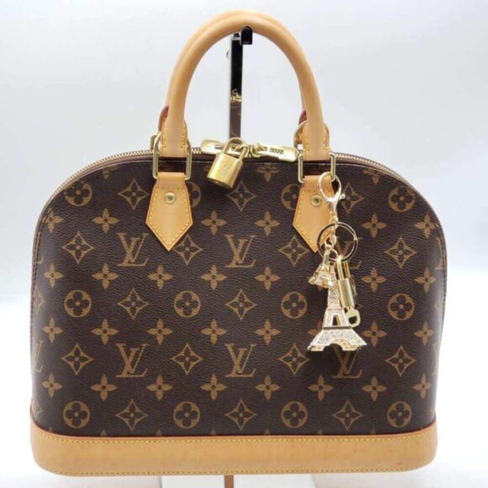 Louis Vuitton Gold Lock 🔒 Authentic LV Key + Unbranded Eiffel Tower Bag Charm - Picture 8 of 8
